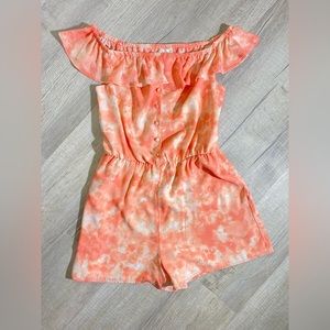 Off-The-Shoulder Ruffle Romper—Medium